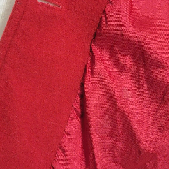 Express Vintage Red Wool Cashmere Blazer Coat Soft Single Breasted Chic Fall M - Picture 12 of 15